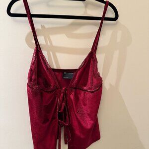 Velvet bow tie tank top